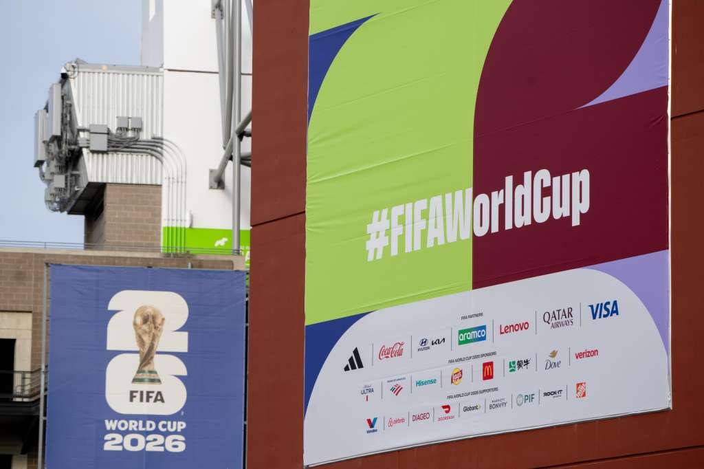 SEATTLE (United States), 07/06/2026.- Signage is on display at Seattle Stadium in Seattle, Washington State, USA, 04 June 2026 (issued 06 June 2026). Seattle is one of the host cities of the FIFA World Cup 2026, co-hosted by the USA, Canada and Mexico and running from 11 June to 19 July. (Mundial de Fútbol) EFE/EPA/STEPHEN BRASHEAR
