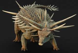 A handout image released by the Natural History Museum in London on August 28, 2025 shows an artist's digital life reconstruction of 'Spicomellus afer', an ankylosaur dinosaur that lived over 165 million years ago.