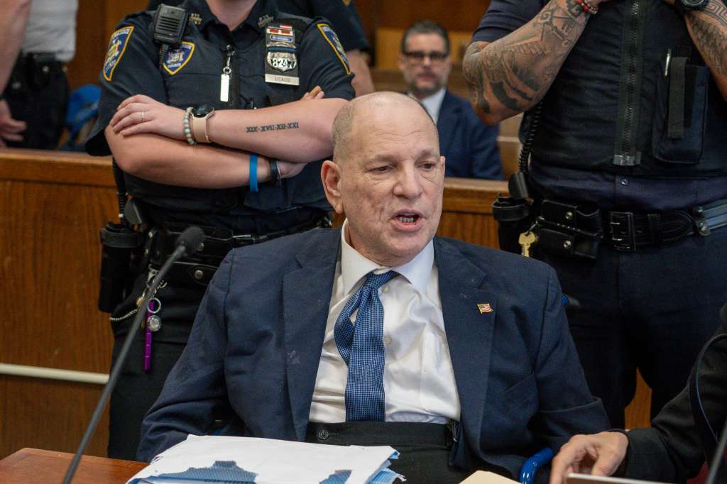 Former film producer Harvey Weinstein attends a hearing ahead of his retrial, at at Manhattan Criminal Court in New York City on March 12, 2025.