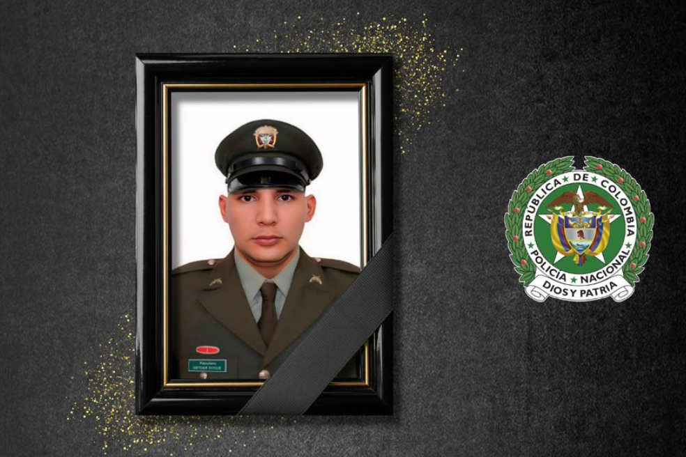 Patrullero Geyder Giovany Duque Medina, muerto en Teorama (Norte de Santander).