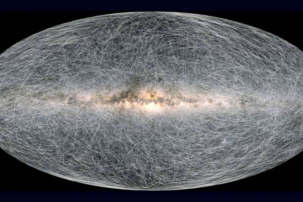 Según los datos de Gaia, este es el movimiento de 40.000 estrellas en los próximos 400 mil años.ESA/Gaia/DPAC
