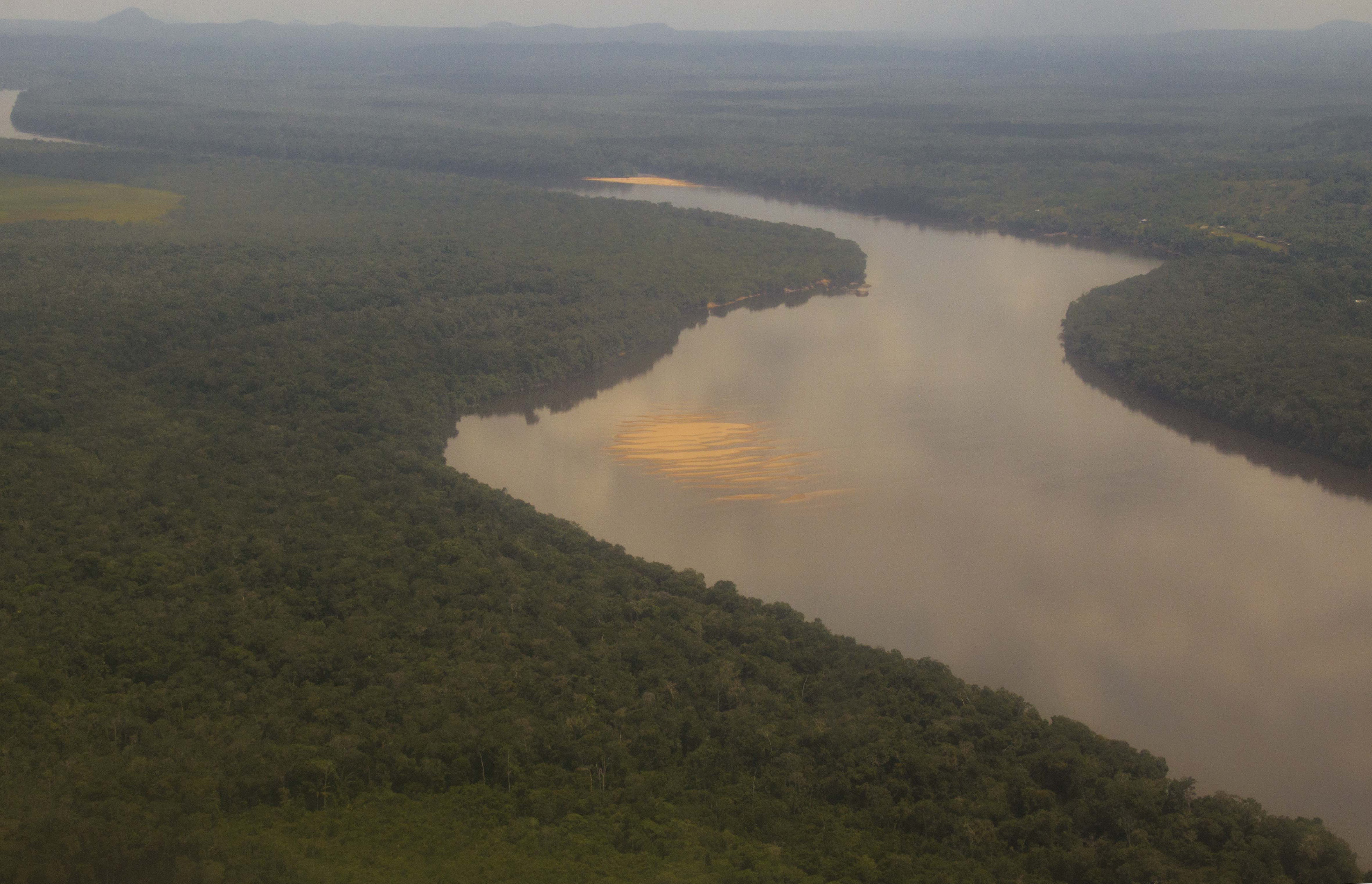 Vista aérea del río Vaupés