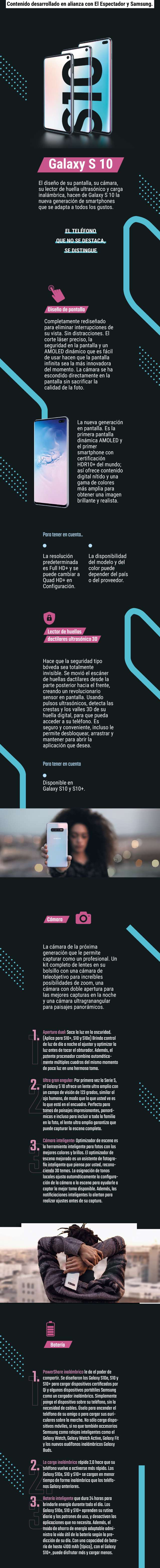 La familia Samsung Galaxy S 10 fue presentada hace pocas semanas.Gráfico El Espectador