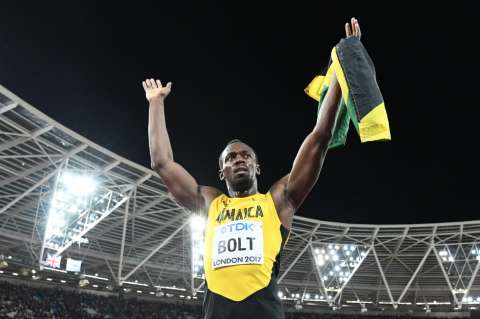 Usain Bolt fue tercero en los últimos 100 metros de su carrera