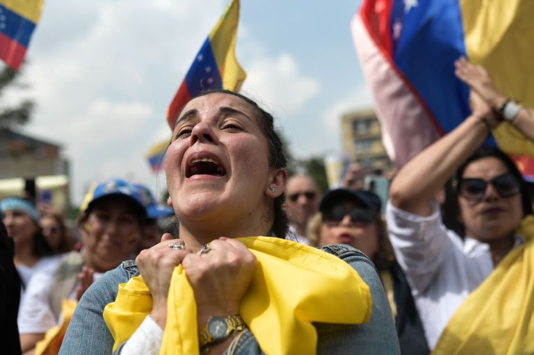 Bogotá estuvo entre las ciudades del mundo en donde se convocaron manifestaciones. La ciudad alberga a unos 600.000 migrantes venezolanos, de un total de tres millones que viven en Colombia.