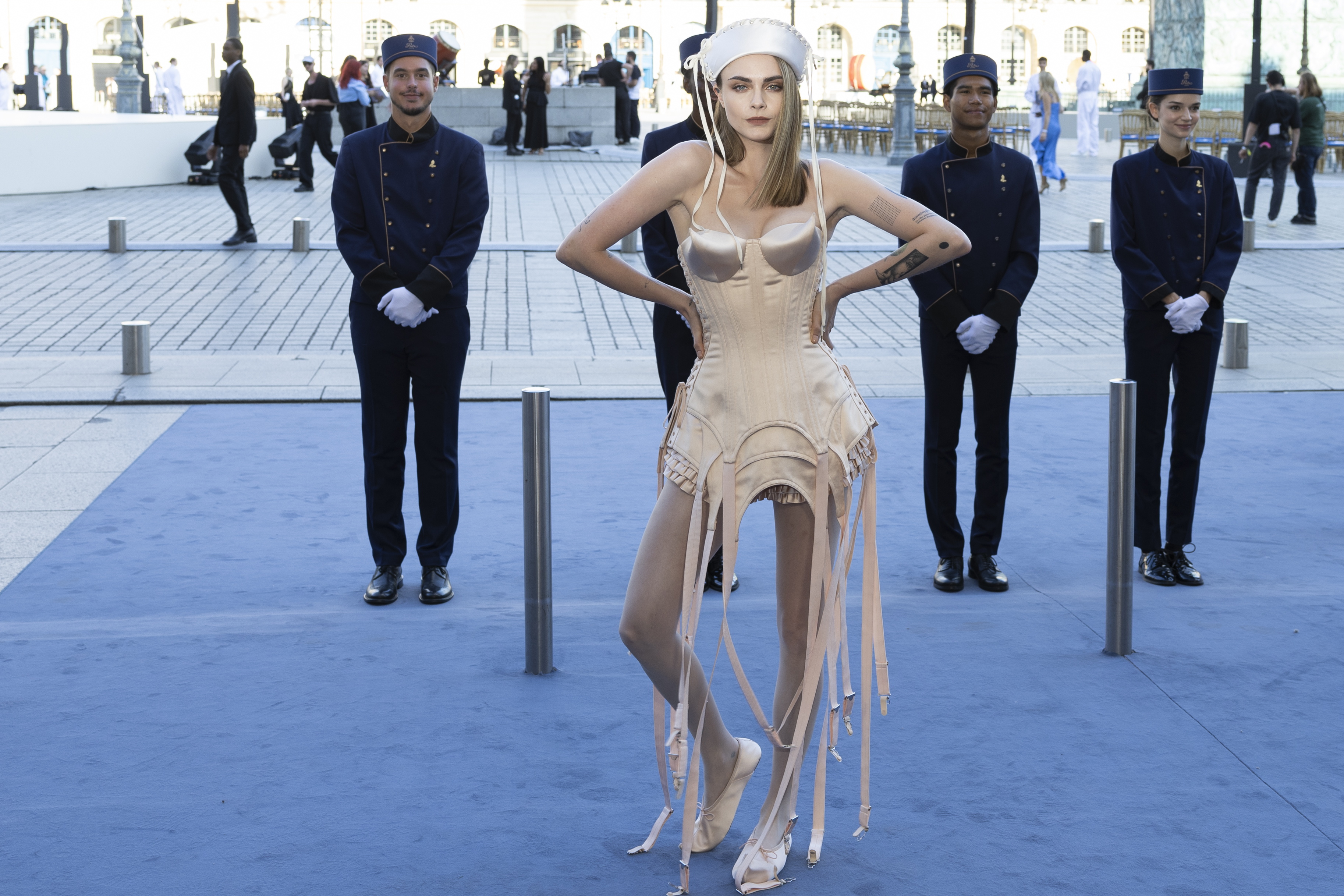 Paris (France), 23/06/2024.- British model Cara Delevingne poses for a picture, during the Vogue World Photocall in Paris, France, 23 June 2024. The presentation of the Men'Äôs collections runs from 18 to 23 June. (Moda, Francia) EFE/EPA/ANDRE PAIN