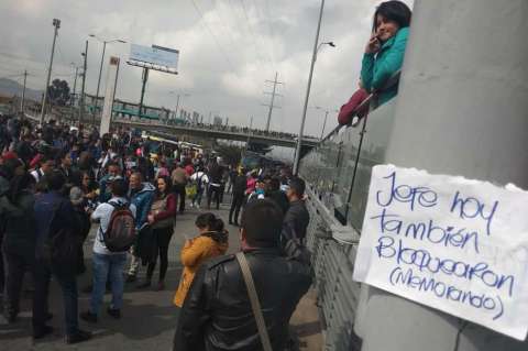 Más de 300.000 afectados dejan bloqueos en Transmilenio en Autopista Sur
