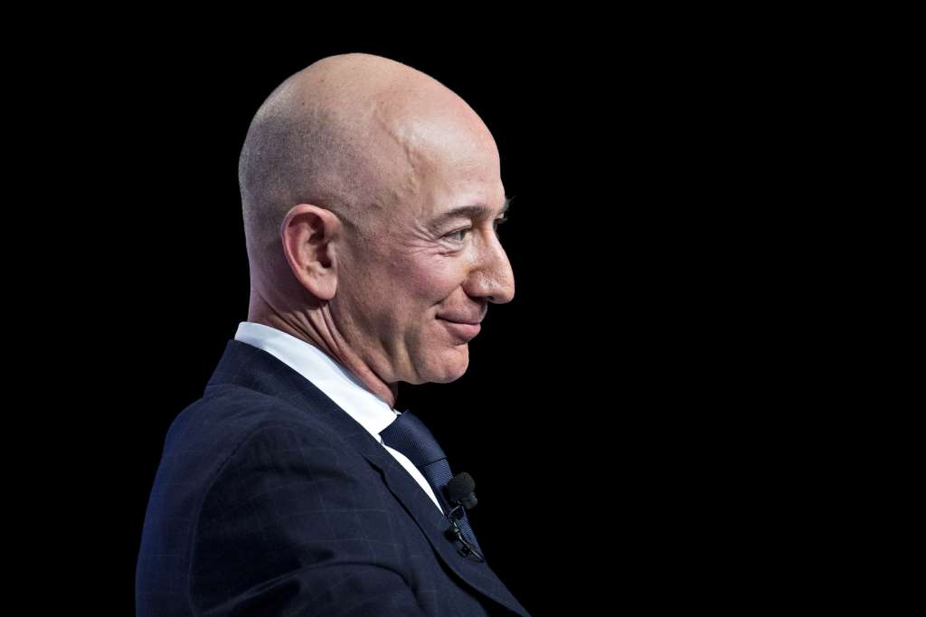 Jeff Bezos, founder and chief executive officer of Amazon.com Inc., listens during a discussion at the Air Force Association's Air, Space and Cyber Conference in National Harbor, Maryland, U.S., on Wednesday, Sept. 19, 2018. Amazon is considering a plan to open as many as 3,000 new AmazonGo cashierless stores in the next few years, according to people familiar with matter, an aggressive and costly expansion that would threaten convenience chains.