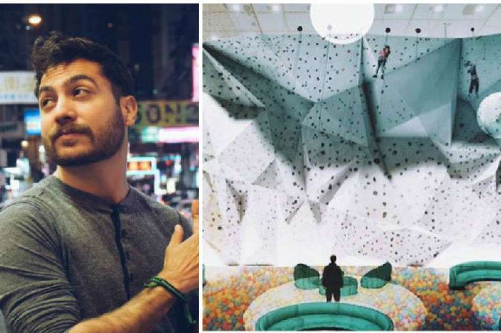 Dan Gamboa ganó el concurso en China con el proyecto de una enorme biblioteca para niños que consiste en un muro para escalar. / Cortesía Dan Gamboa