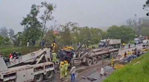 Accidente en la vía Bogotá–Villavicencio causó grave congestión vial