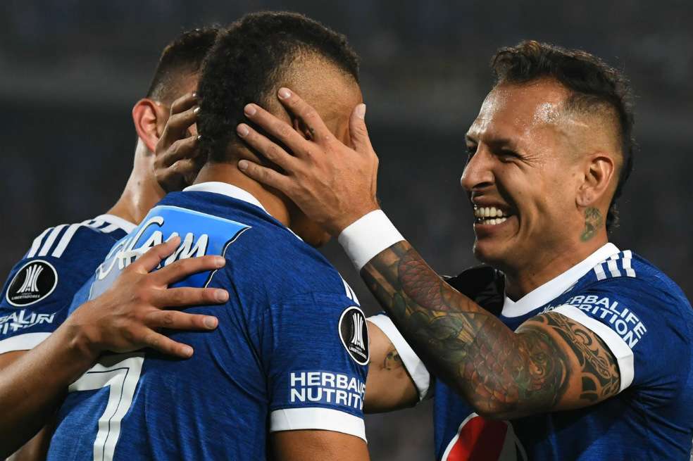 Los jugadores de Millonarios celebran la clasificación. / AFP