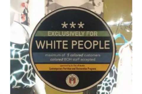 "Reservado a los blancos": el controversial adhesivo que apareció en locales de Texas