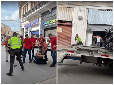 Atacaron a piedra a policía de tránsito que inmovilizó moto en Barranquilla