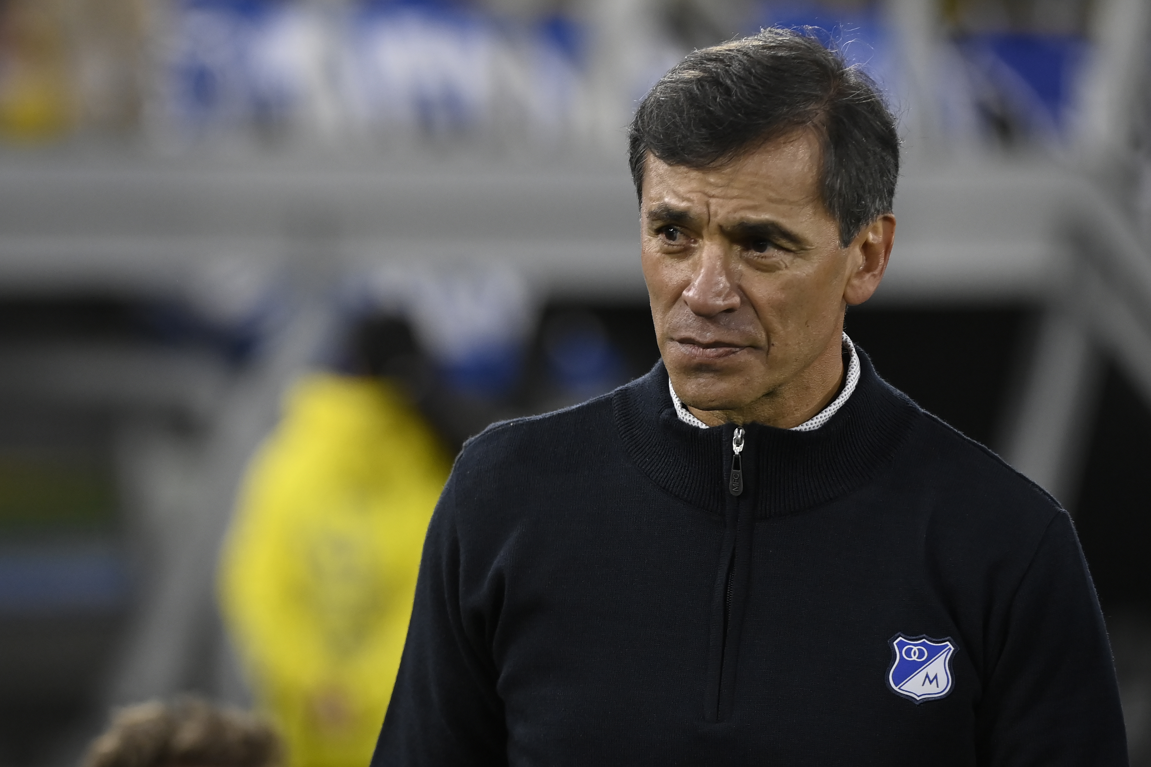 Director técnico argentino que dirige a Millonarios, durante el compromiso ante Bucaramanga por la primera fecha de la Liga Betplay 2026-II.