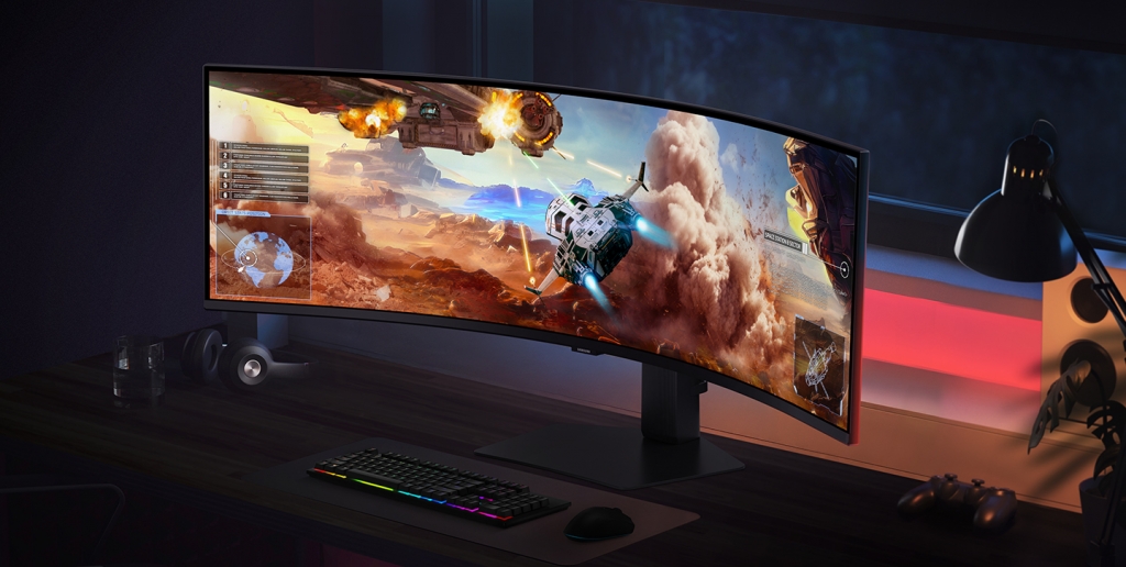 Este es el nuevo monitor gamer Samsung Odyssey G9 con pantalla curva de 49 pulgadas.