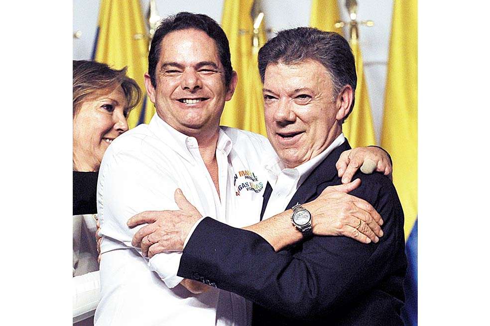 Los electos presidente Juan Manuel Santos y vicepresidente Germán Vargas Lleras. / Luis Ángel