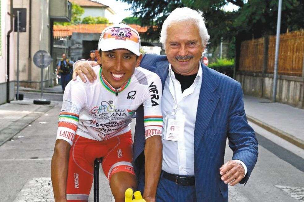 Giro della Toscana 2017 - 2nd Edition - 1st stage Pontedera - Pontedera 181,8 km - 26/09/2017 - Egan Bernal (COL - Androni Giocattoli - Sidermec) - Gianni Savio (ITA - Androni Giocattoli - Sidermec) - photo Luca Bettini/BettiniPhoto?2017