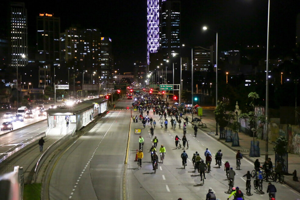 La ciclovía nocturna será hasta la medianoche. / Cortesía: IDRD