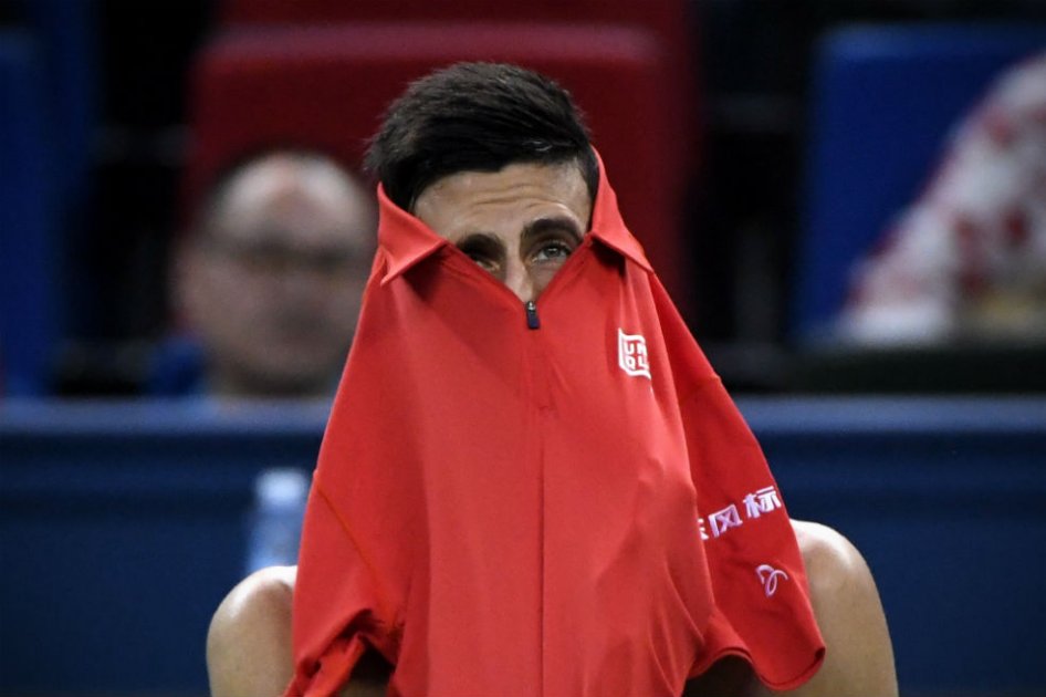 Djokovic fue eliminado del Masters 1000 de Shanghai. Foto: AFP