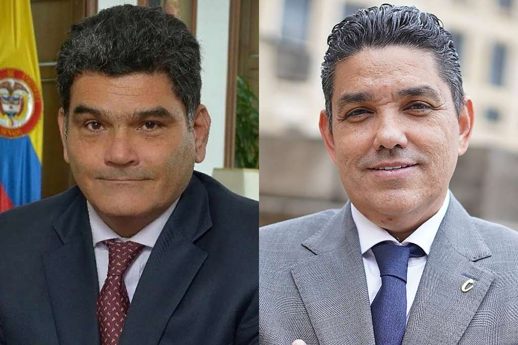 Gregorio Eljach, secretario general del Senado y Jaime Luis Lacouture, secretario de la Cámara de Representantes.