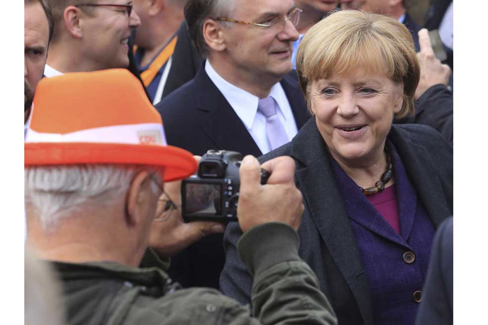 La canciller Ángela Merkel visita la ciudad de Magdeburgo en sus últimos días de campaña. /EFE