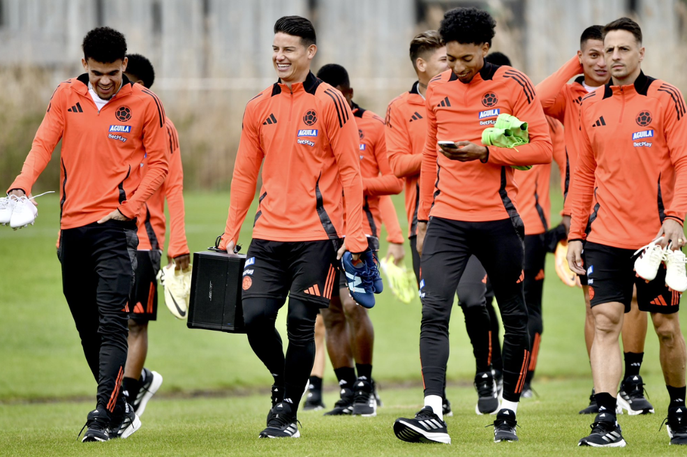 Los jugadores de la selección de Colombia en la concentración en Londres.