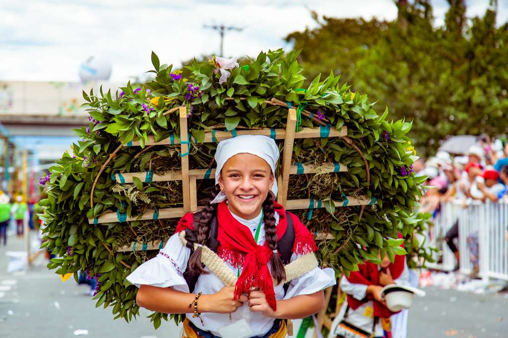Silleteros en festival mexicano
