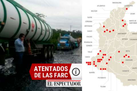 Mapa de los ataques de Farc en los últimos 30 días