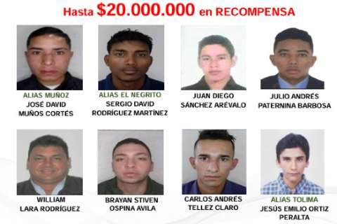 Revelan cartel de los más buscados en la Sabana: hasta COP 20 millones de recompensa