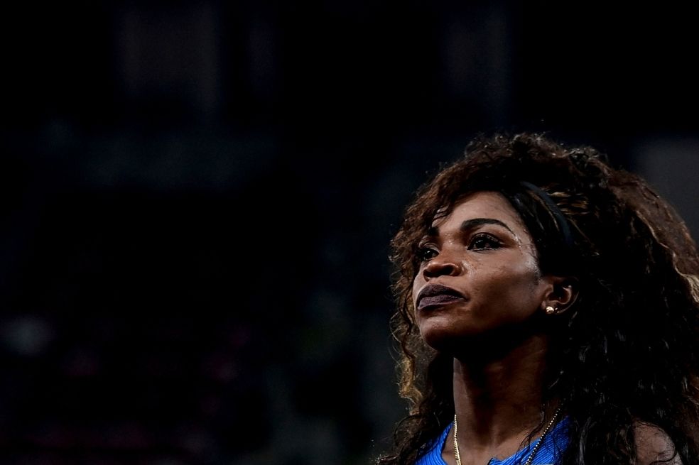 Caterine Ibargüen durante su prueba en Tokio 2020.