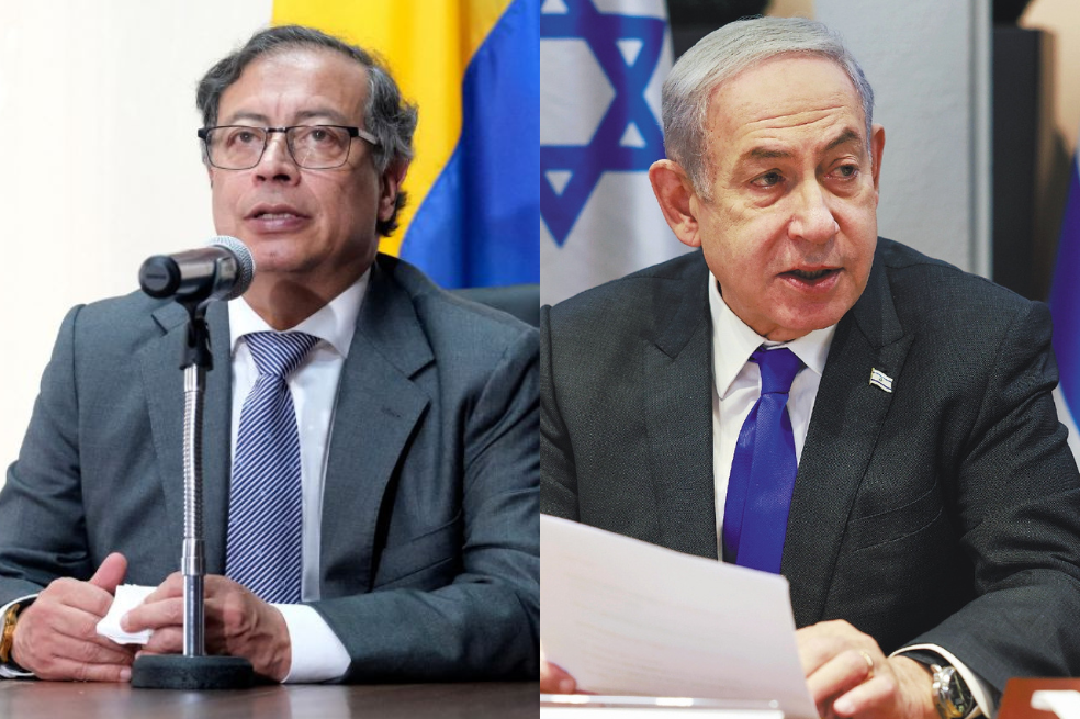 Gustavo Petro (izq); Benjamin Netanyahu.