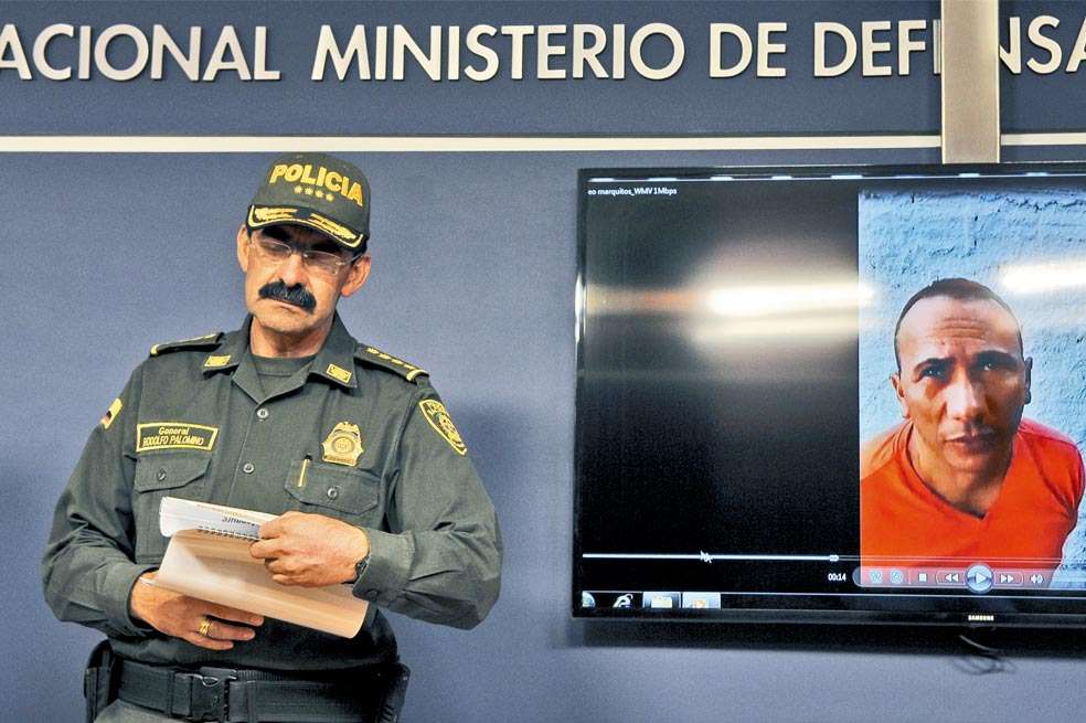 El comandante de la Policía, general Rodolfo Palomino, dio la noticia de la captura de ‘Marquitos’ el pasado miércoles.  / Pamela Aristizábal