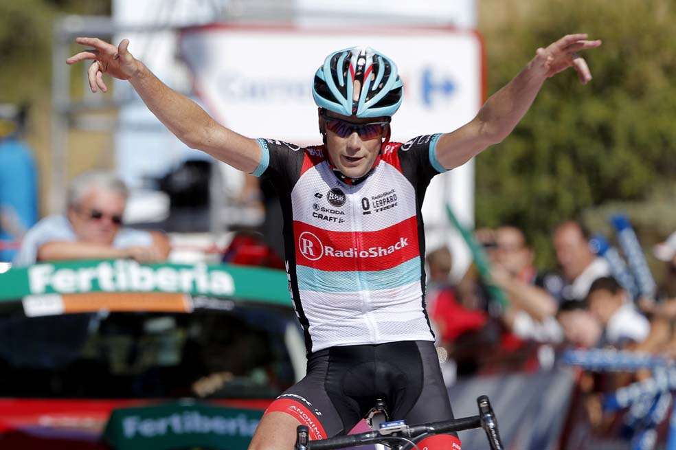 ‘El Viejo’ Chris Horner, de 41 años, ganó la etapa y es líder de la Vuelta a España. / AFP