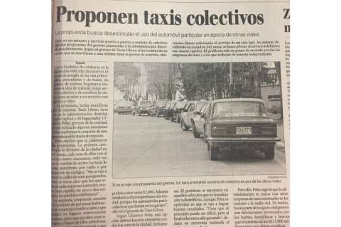 El día en que se propuso utilizar taxis compartidos en Bogotá