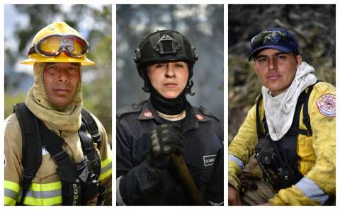 Ellos son parte del Cuerpo de Bomberos, quienes enfrentan los incendios forestales