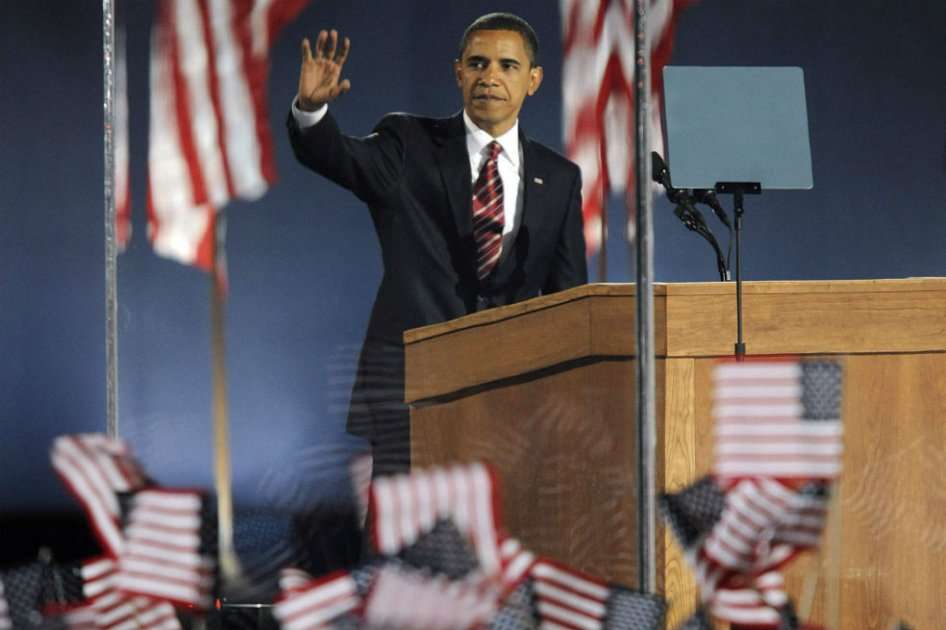 En noviembre de 2008, Obama daba uno de sus discursos más célebres de su presidencia. / AFP