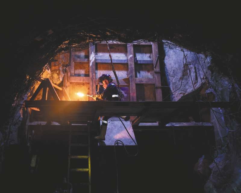 A worker welds on a platform inside the Gran Colombia Gold Corp. mine in Segovia, Colombia, on Monday, Jan. 27, 2020. The Canadian-based Gran Colombia produced nearly 240,000 ounces of gold through 2019, up 10% from 2018. Photographer: Nicolo Filippo Rosso/Bloomberg