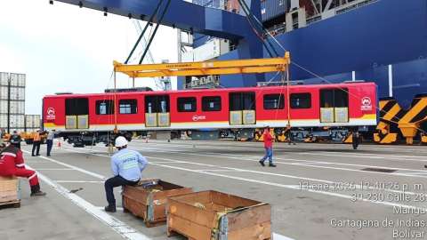 Quinto tren del Metro de Bogotá llegó a Colombia, ¿cuándo rodarán en el viaducto?