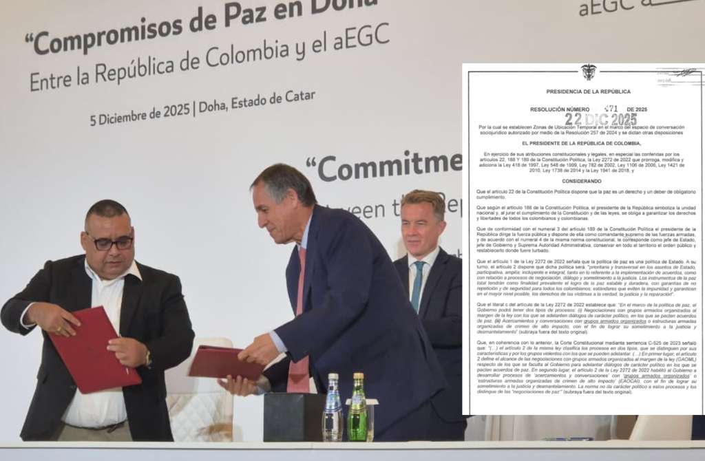 El presidente Petro firmó la resolución que crea las Zonas de Ubicación Temporal con el Clan del Golfo el pasado 22 de diciembre.