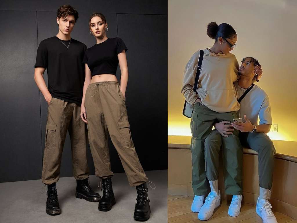 Para el toque twinning, elige ropa en tonos tierra que coincidan, como marrón, verde y beige. También puedes añadir accesorios como sombreros de ala ancha o mochilas de senderismo.