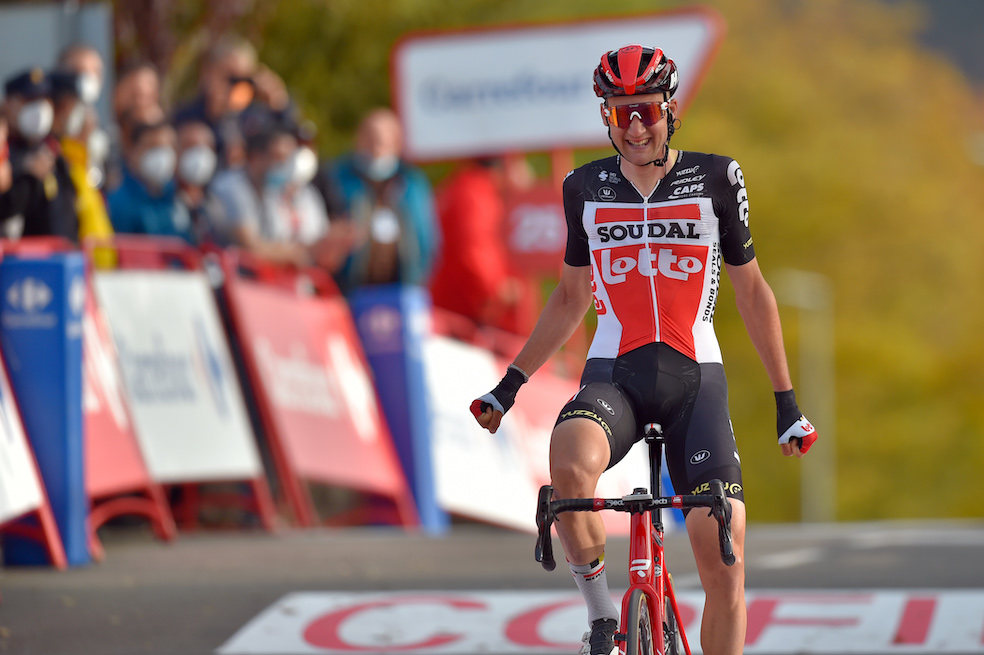El belga de 29 años logró su tercera victoria en una gran vuelta.