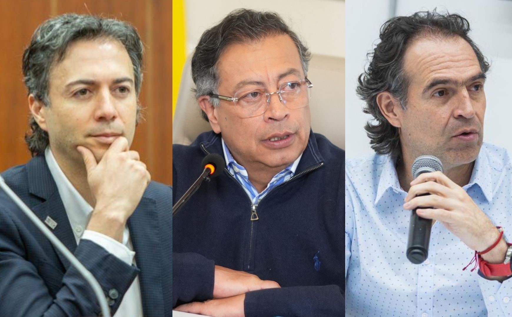Exalcalde Daniel Quintero, presidente Gustavo Petro y alcalde de Medellín, Federico "Fico" Gutiérrez.