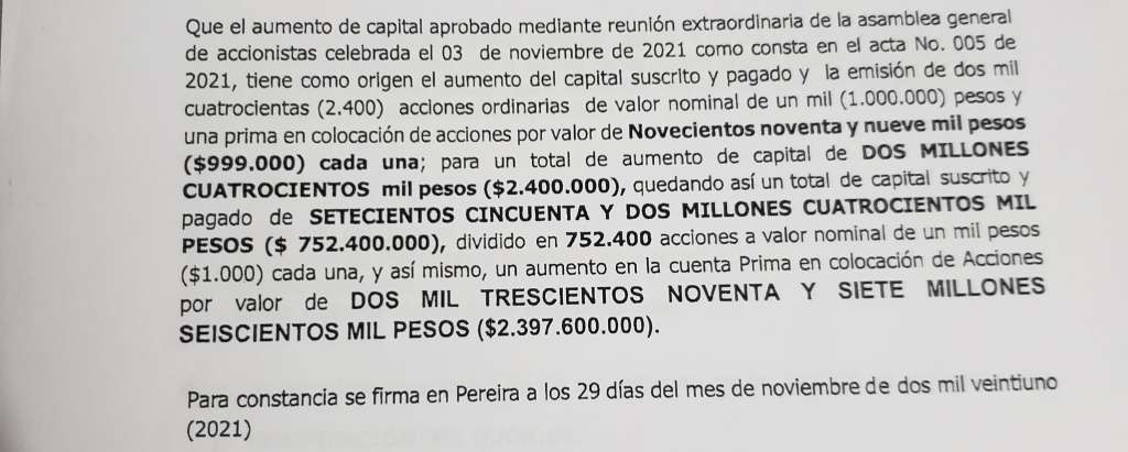 Incremento de capital en Avisann SAS, la empresa cuyo César Giraldo es socio único, pasó de 750 a 2.300 millones durante la pandemia.