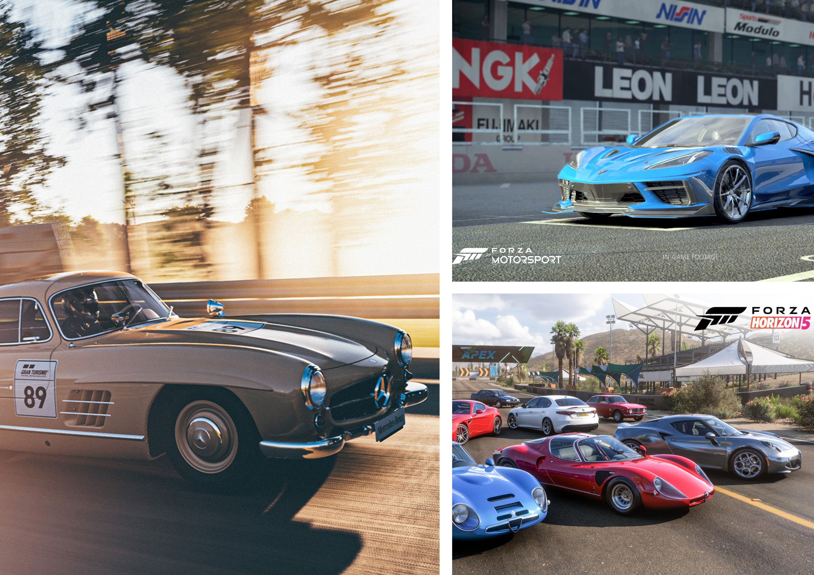 Gran Turismo es una saga exclusiva de PlayStation y Forza Motorsport y Forza Horizon es exclusiva de Xbox.