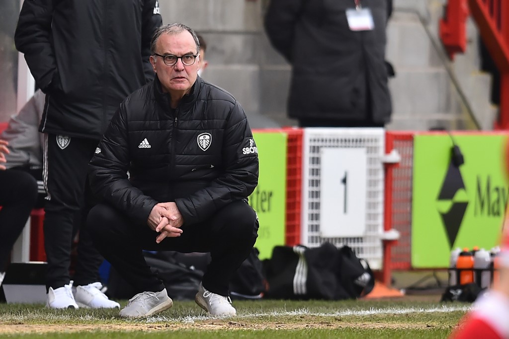 Marcelo Bielsa, durante el encuentro de este domingo entre Crawley Town y Leeds United.
