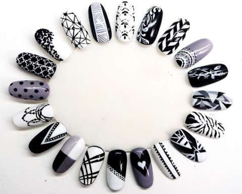 Uñas blanco y negro: diseños minimalistas fáciles de hacer