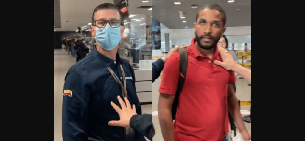 Jaime Alonso Sánchez Cárdenas golpeó a Juan Ramón Camarillo Peñaranda, en el aeropuerto El Dorado en noviembre de 2022.