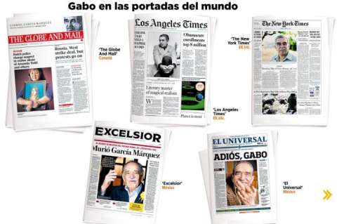 Gabo en las portadas de todos los periódicos del mundo