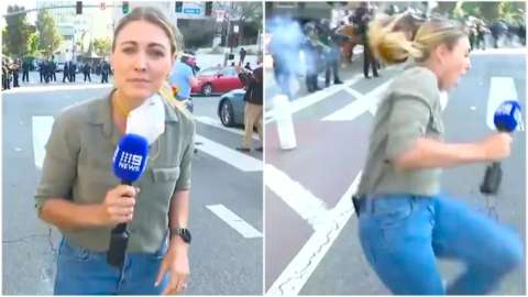Policía le dispara a periodista en vivo en medio de protesta contra Trump