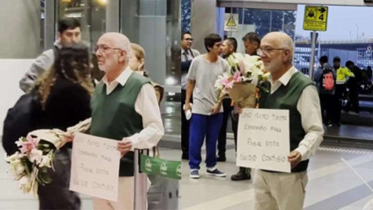 Emotivo video: adulto mayor esperando a su hija en el aeropuerto conmueve en redes
